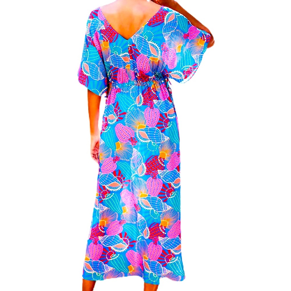 Anthropologie x Farm Rio Seashell Cover-Up Maxi Dress, size small, NWOT